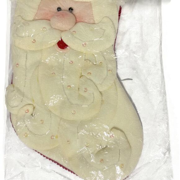 Ganz Christmas Stocking Two Dimensional Santa Clause 18" Long - Picture 4 of 7